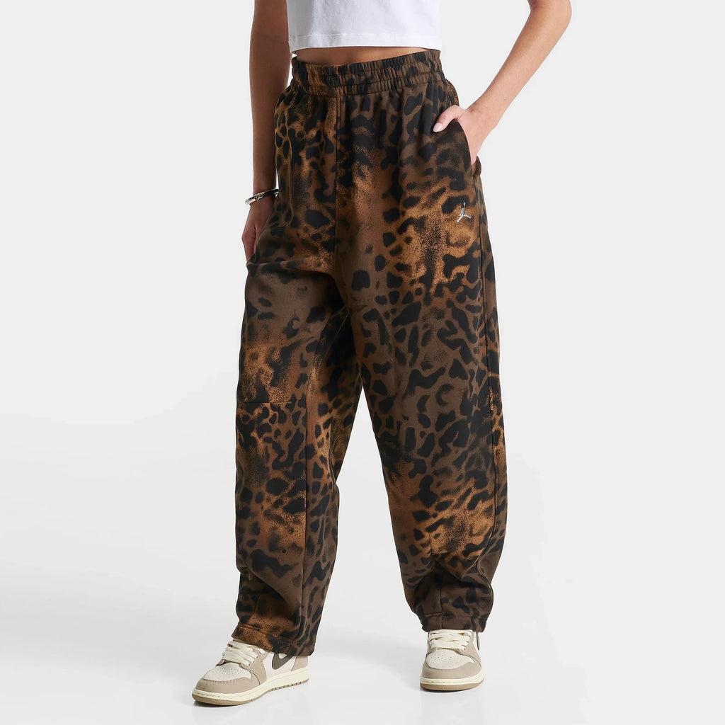Women's Animal Print Wide-Leg Fleece Pants