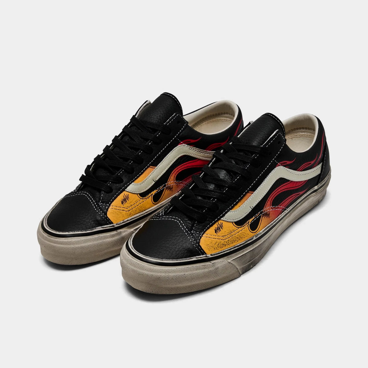 Men's Distressed Flame Skate Sneakers