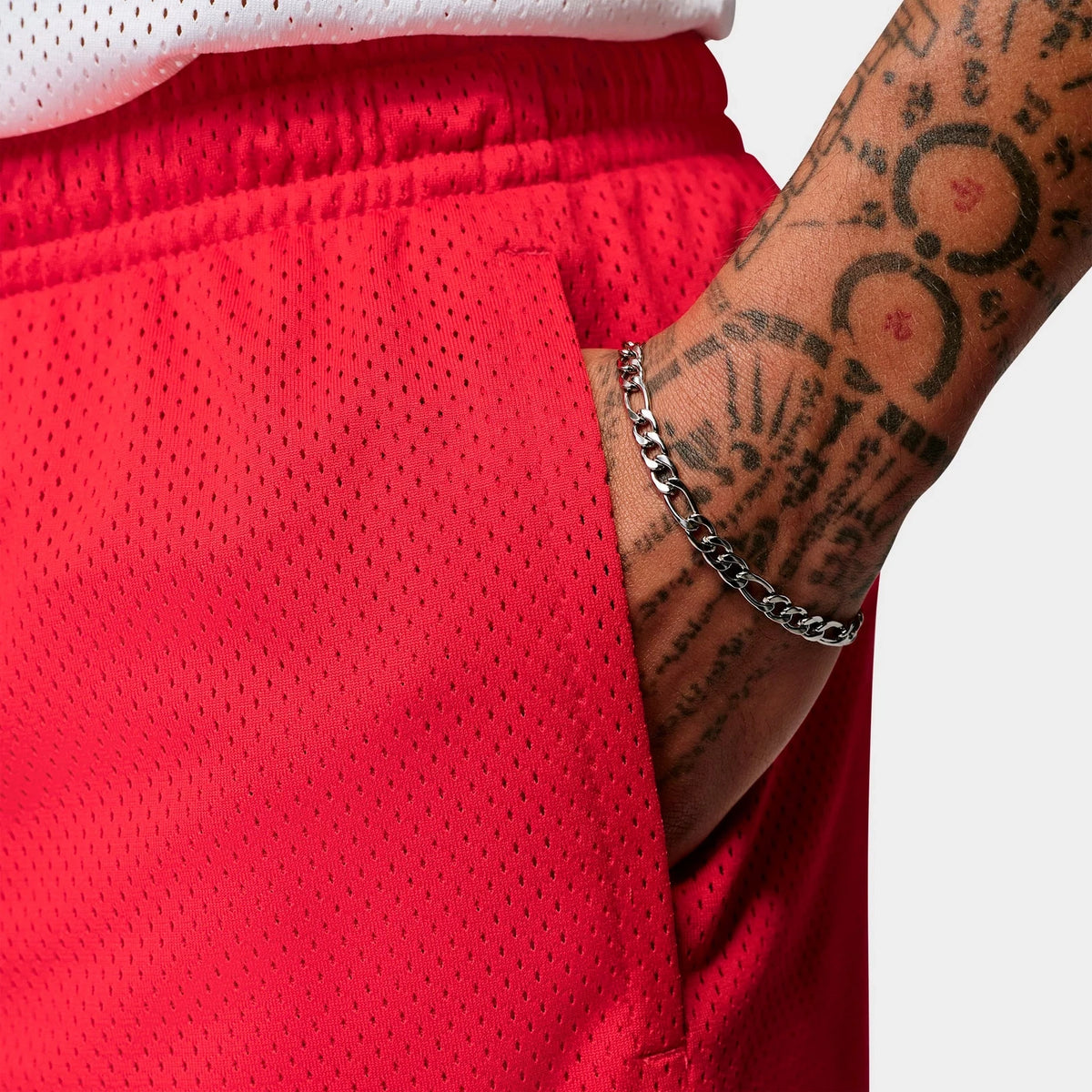 Men's Moisture-Wicking Mesh Basketball Shorts - Red