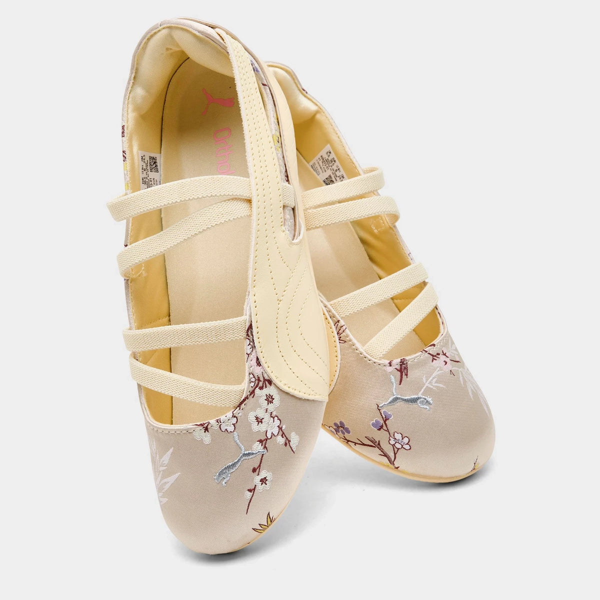 Women's Floral Satin Ballet-Inspired Sneakers