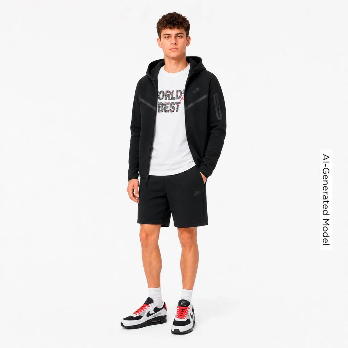 Men's Full-Zip Fleece Hoodie - Black