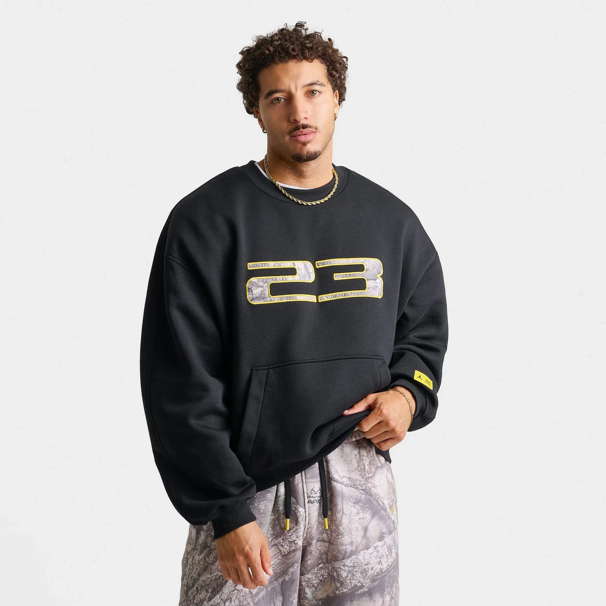 Men's Oversized Camouflage Fleece Sweatshirt