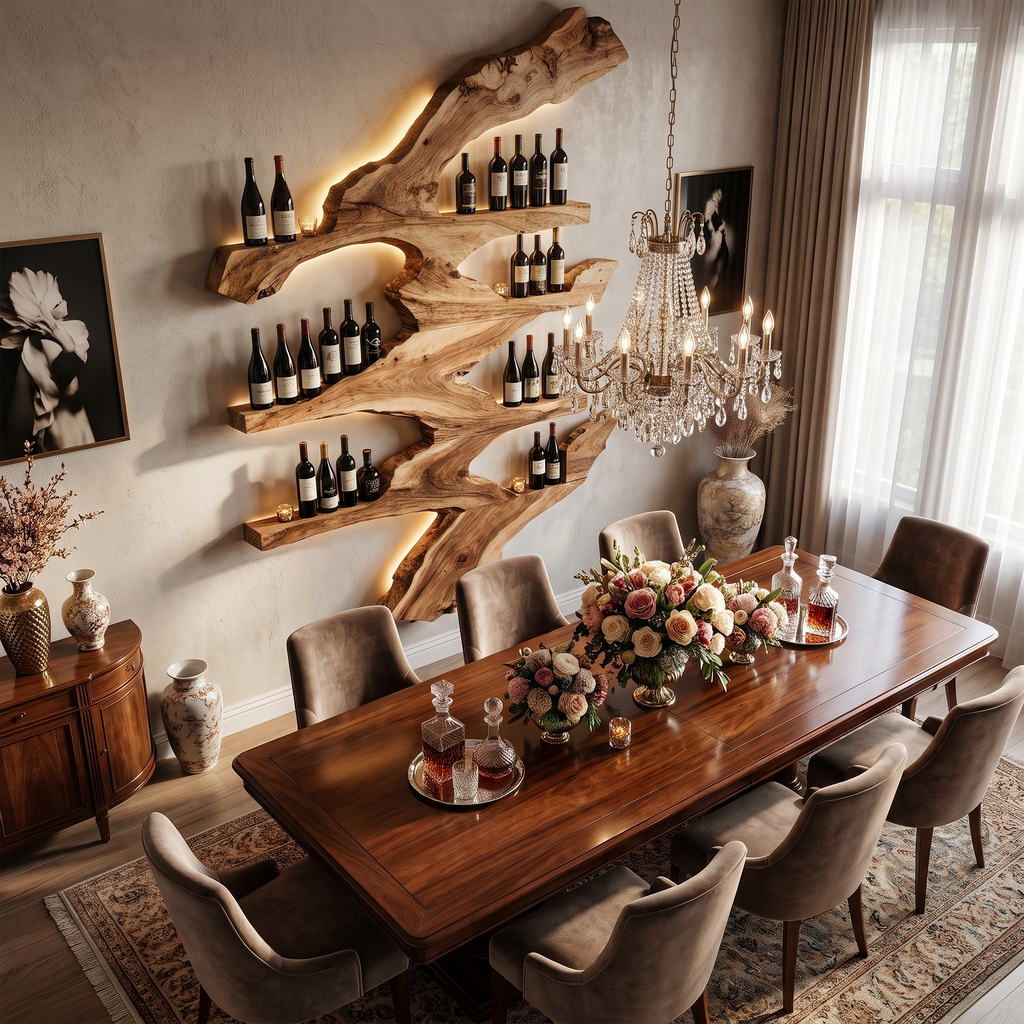 Handcrafted Wood Wine Bottle Rack Stand for Kitchen - view 2