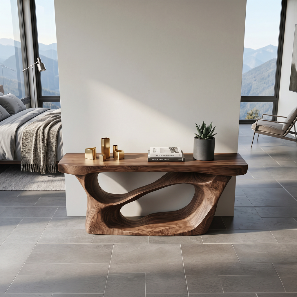 Farmhouse Solid Wood Entryway Console Table with Rustic Finish - view 2