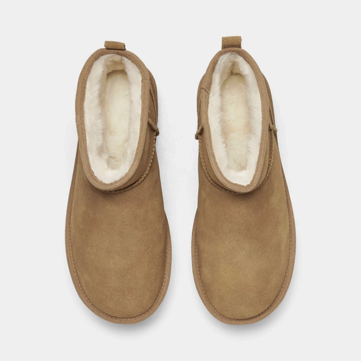 Women's Sheepskin Platform Mini Boots - Chestnut