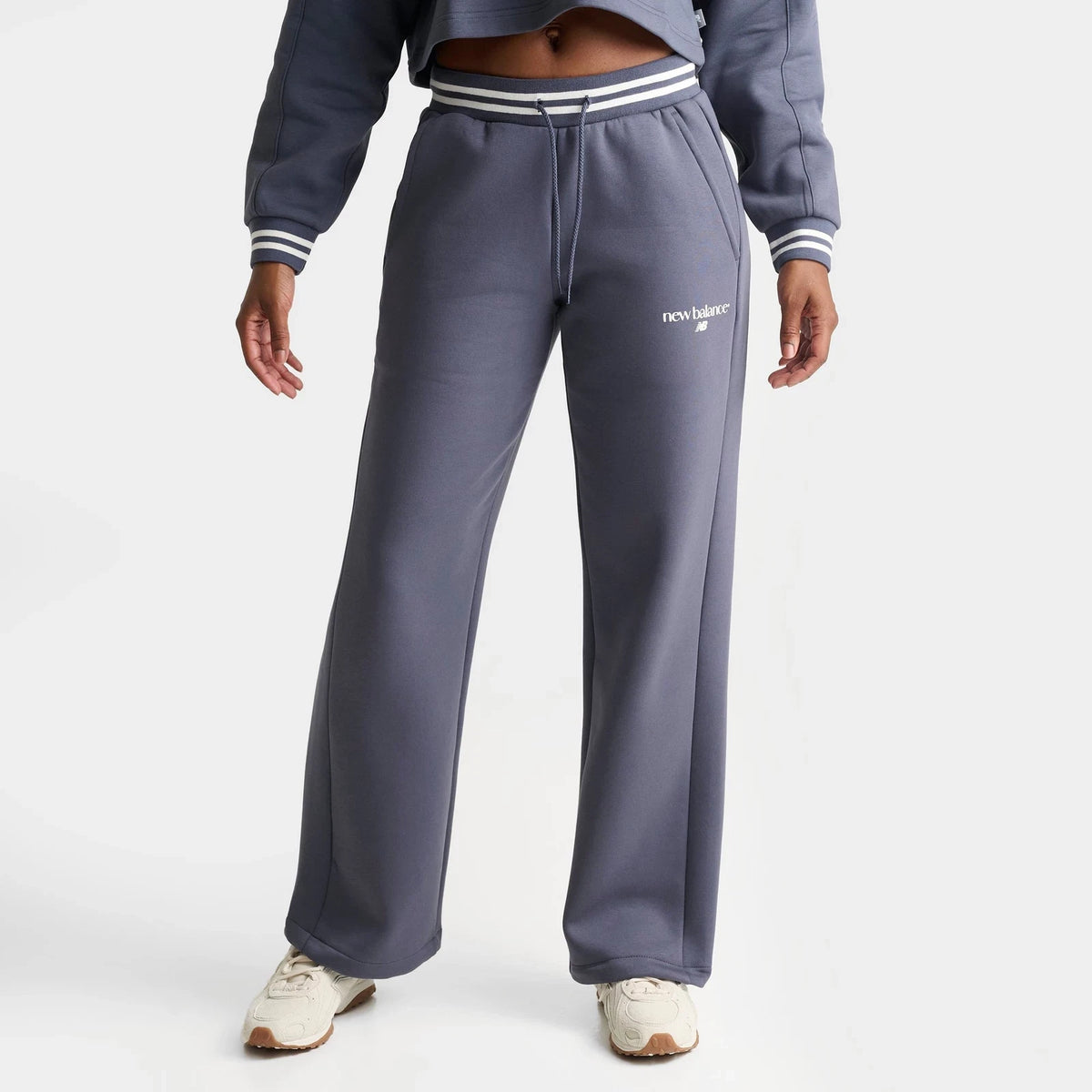 Women's Ribbed Wide-Leg Fleece Pants