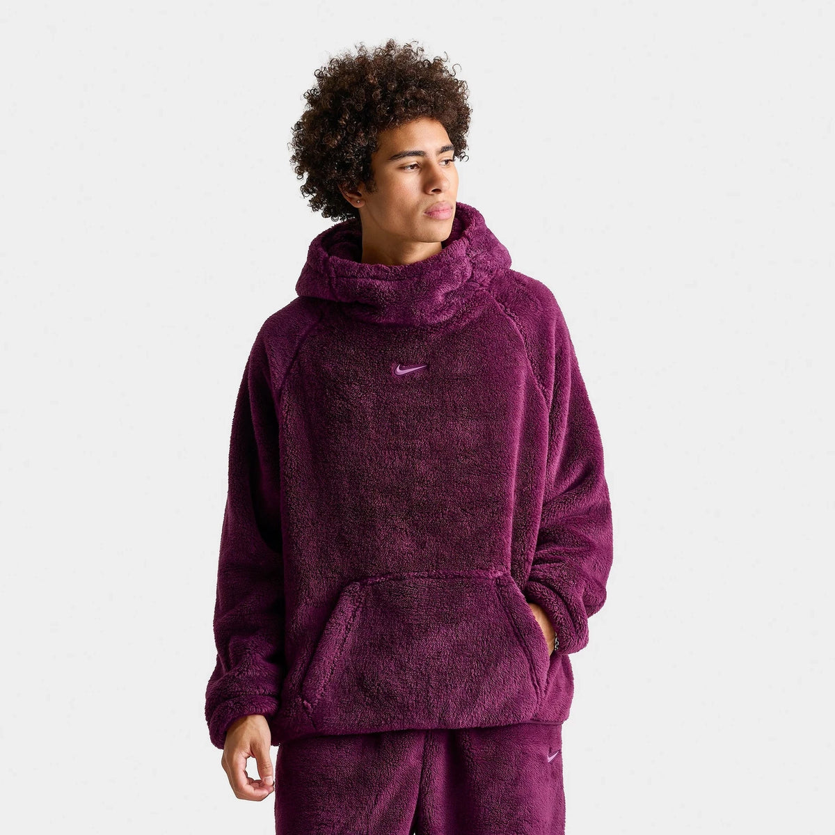 Men's High-Pile Fleece Full-Zip Top - Red