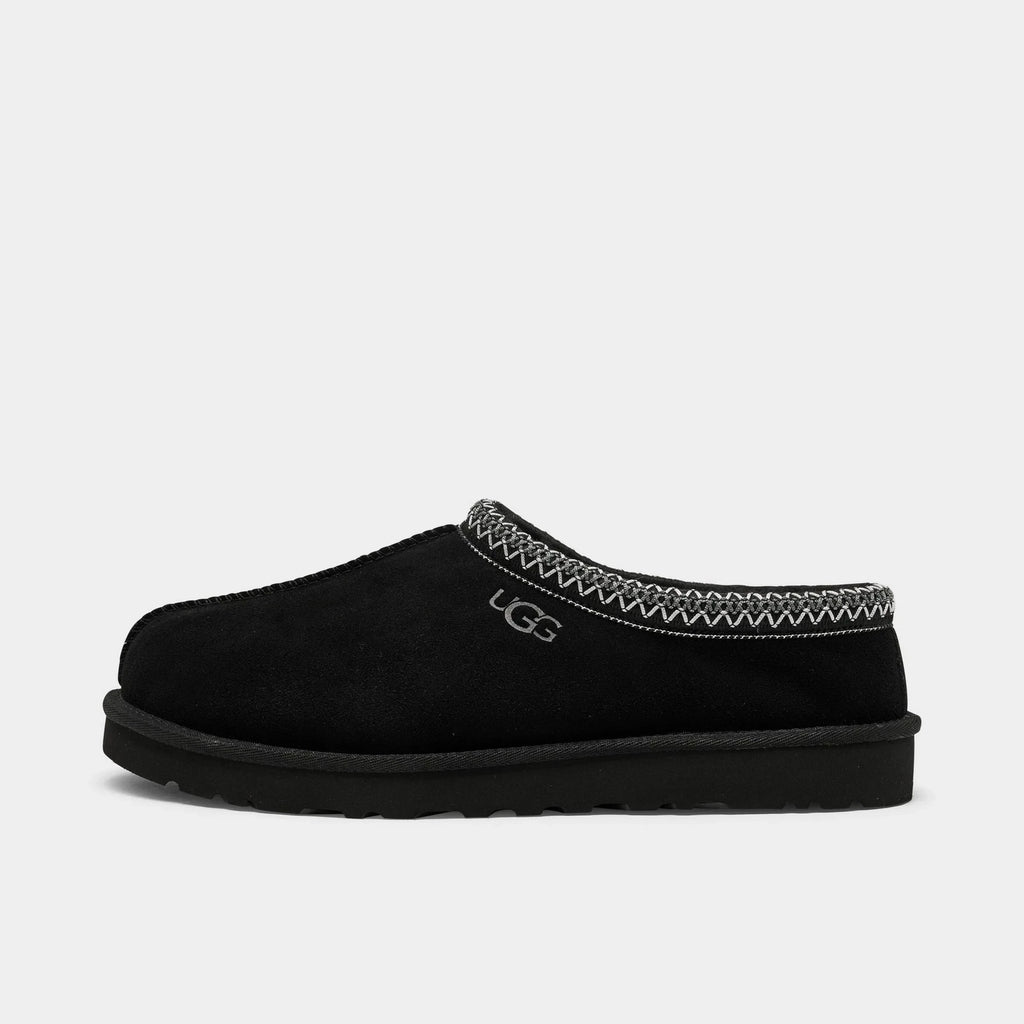 Men's Suede Backless Slippers - Black