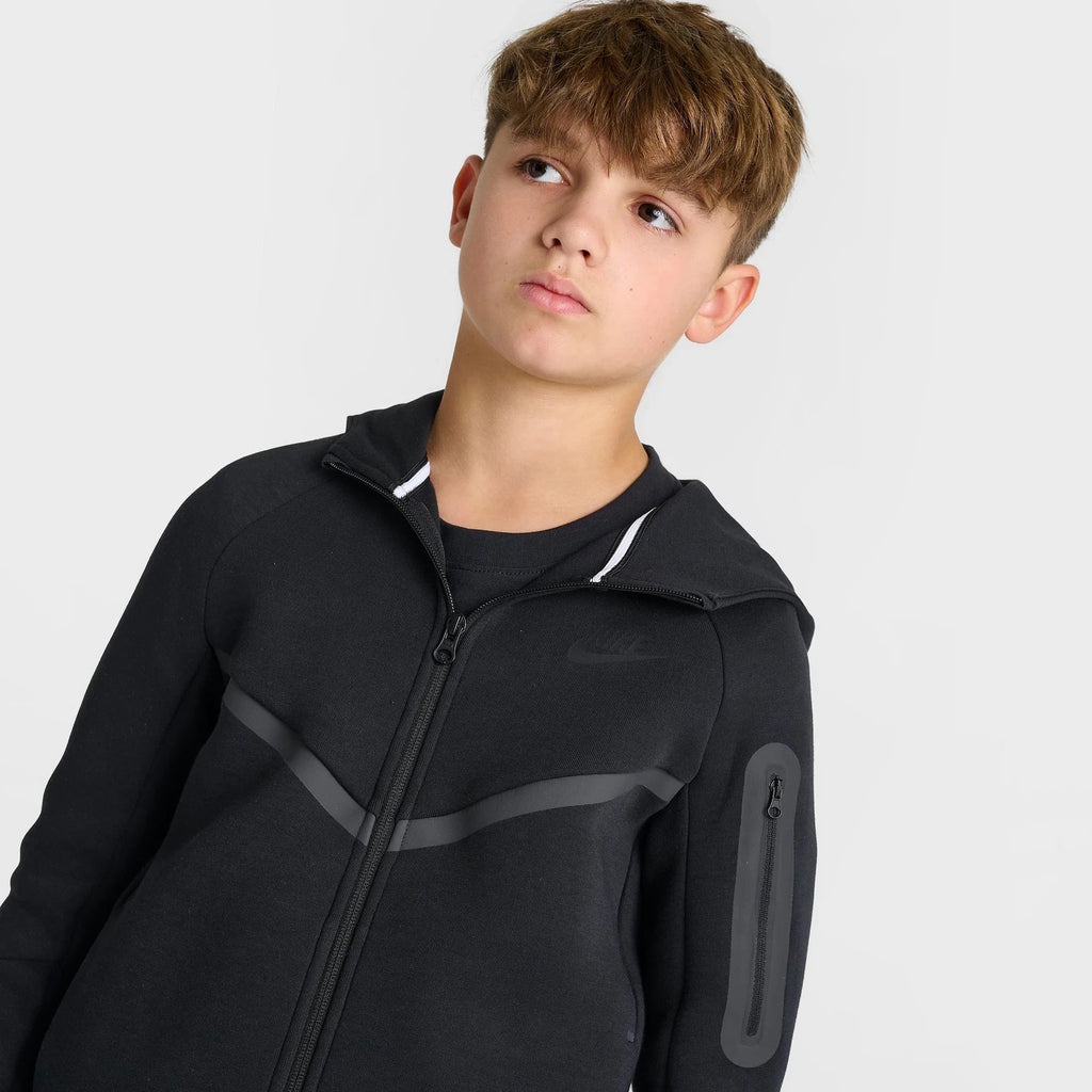 Big Kids' Full-Zip Fleece Hoodie - Black