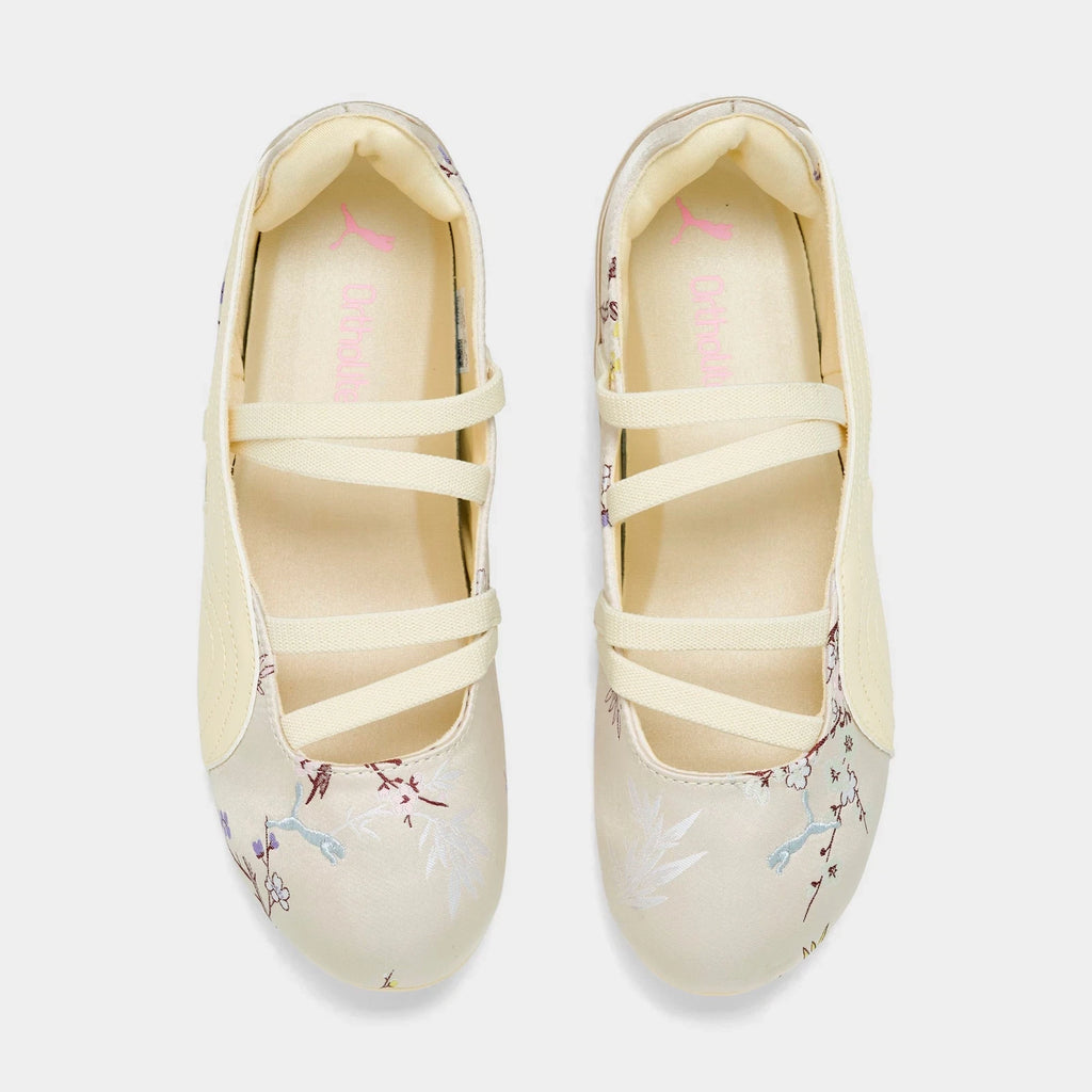 Women's Floral Satin Ballet-Inspired Sneakers