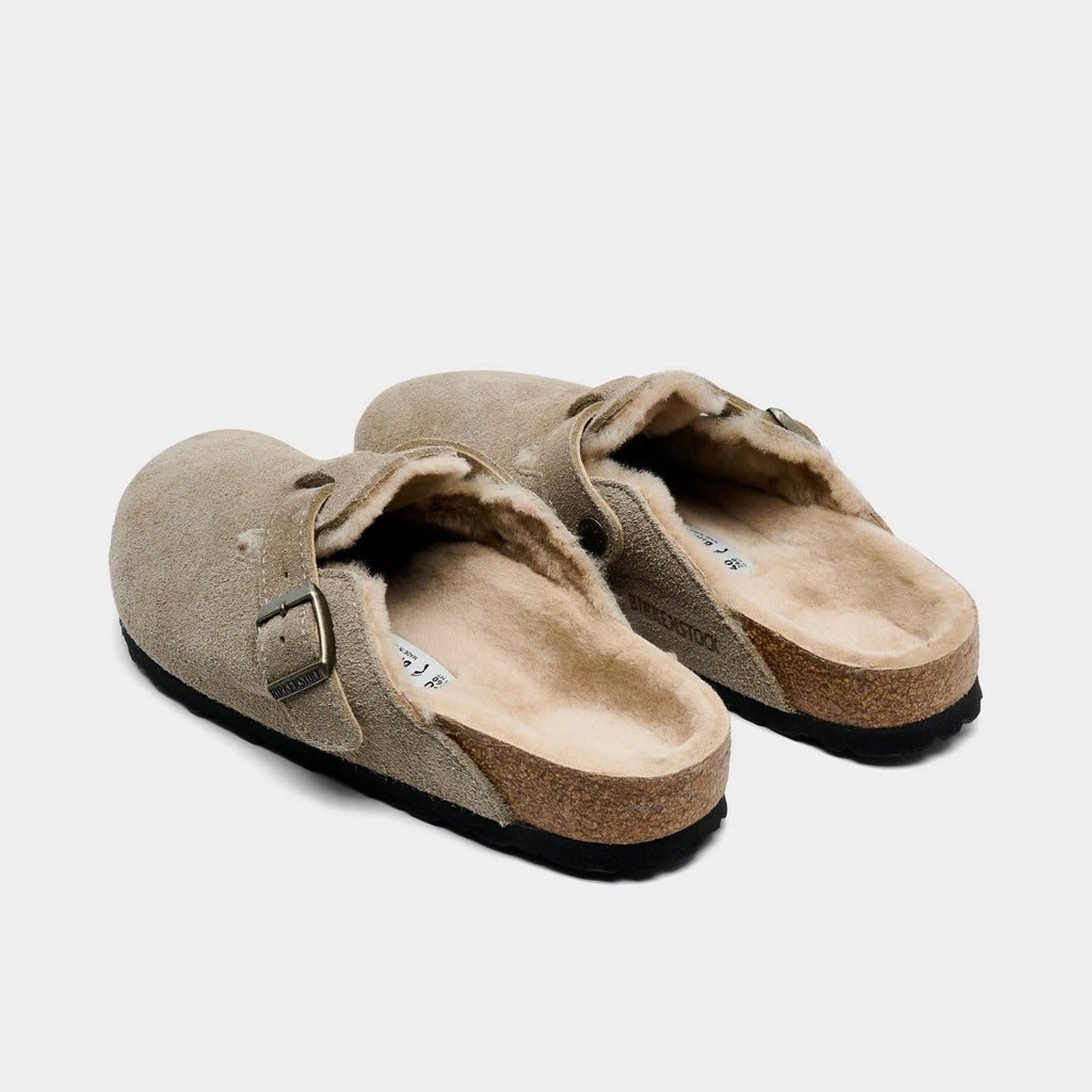 Women's Shearling-Lined Suede Clogs