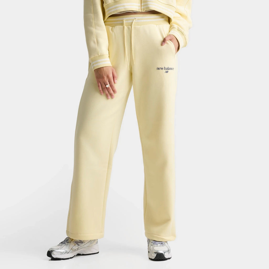 Women's Ribbed Wide-Leg Fleece Pants