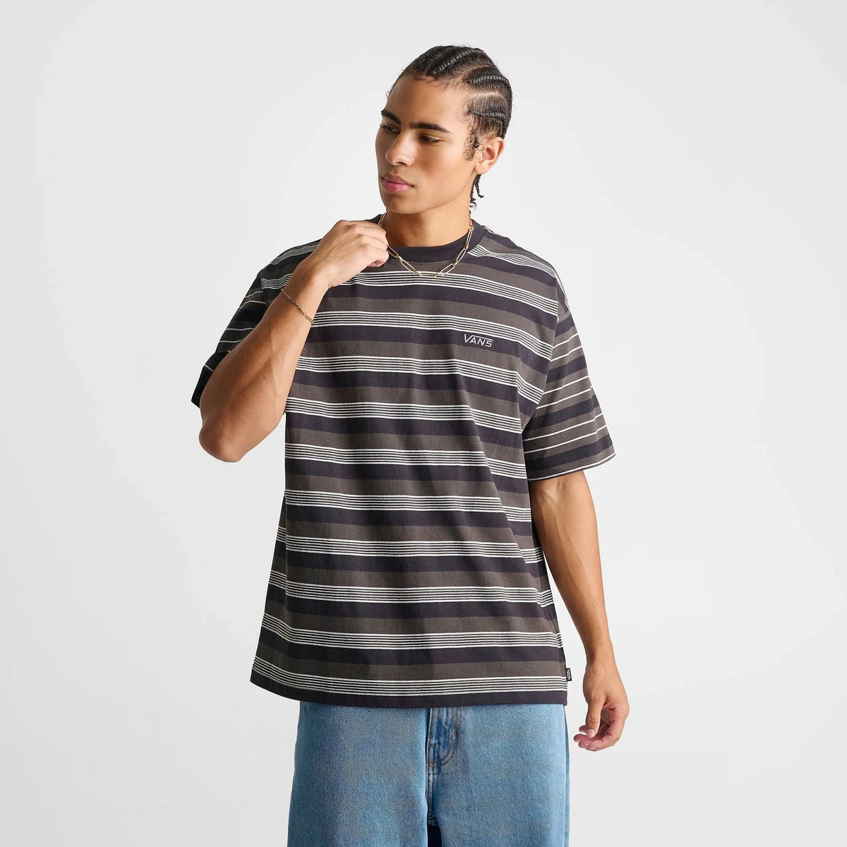 Men's Cotton Striped Crewneck T-Shirt