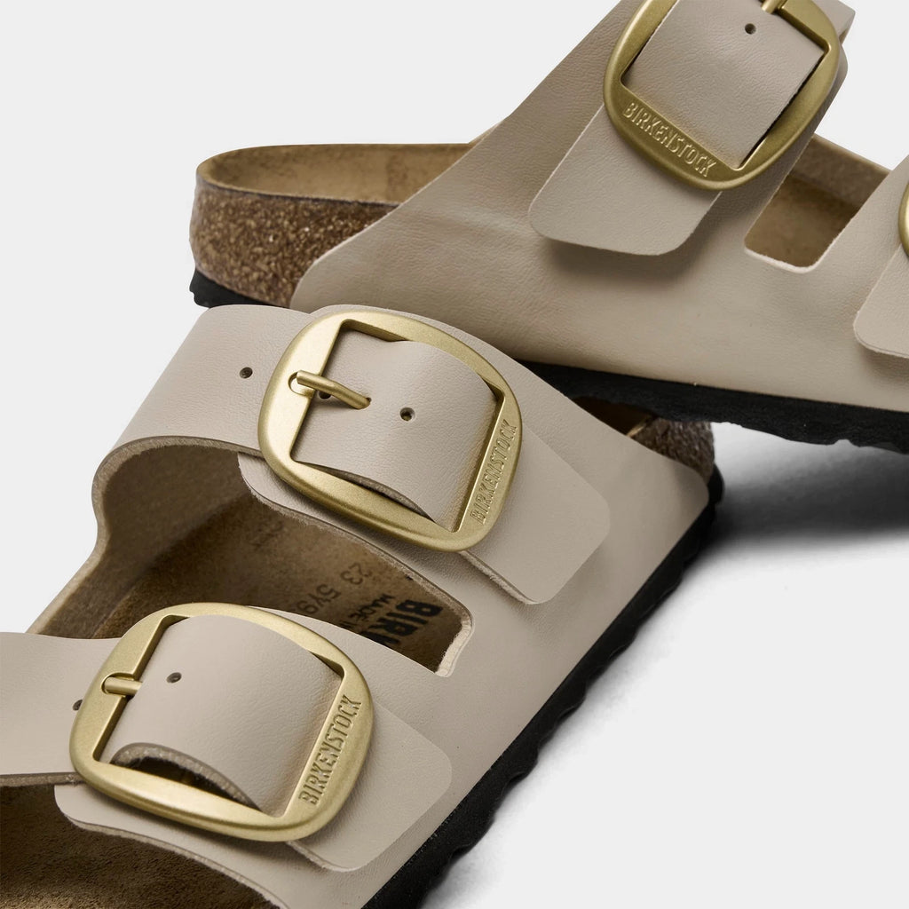Women's Two-Strap Sandals With Gold Buckles