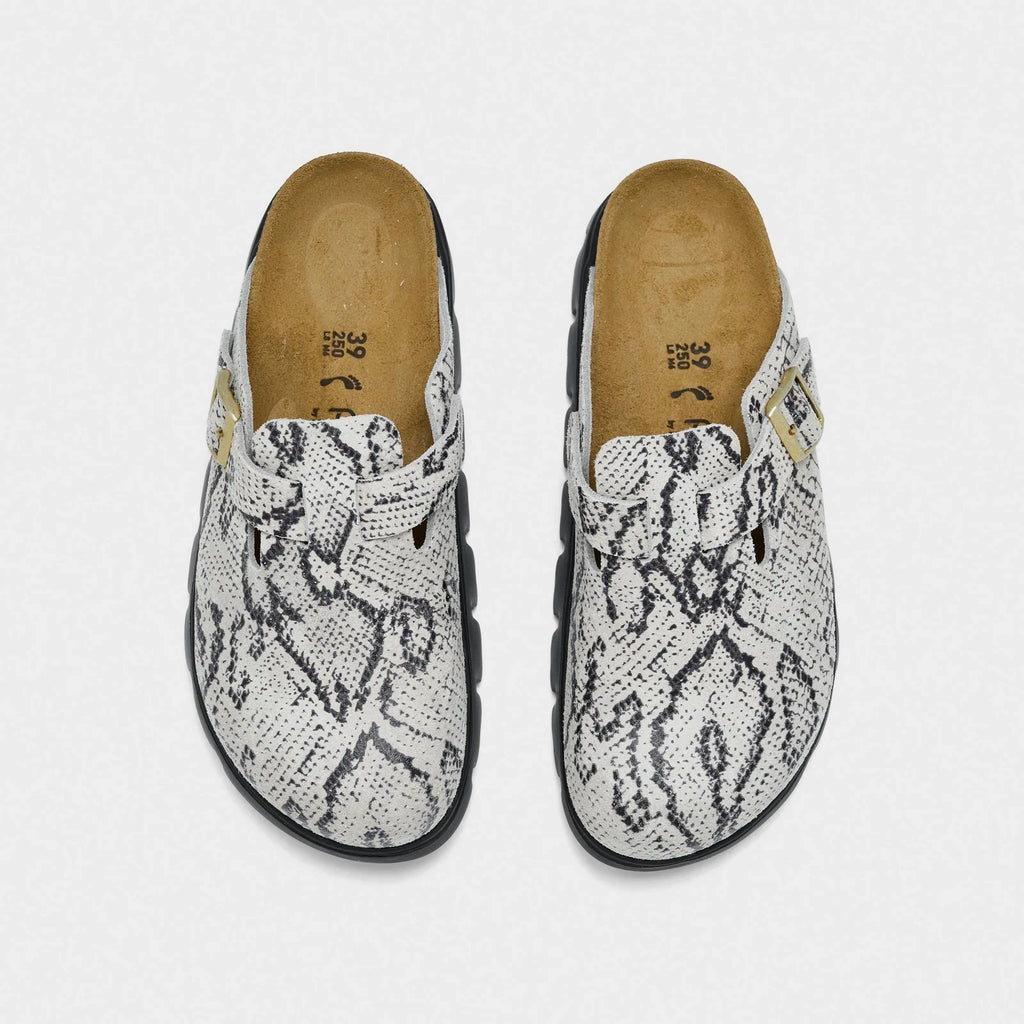 Women's Snakeskin-Print Platform Clogs