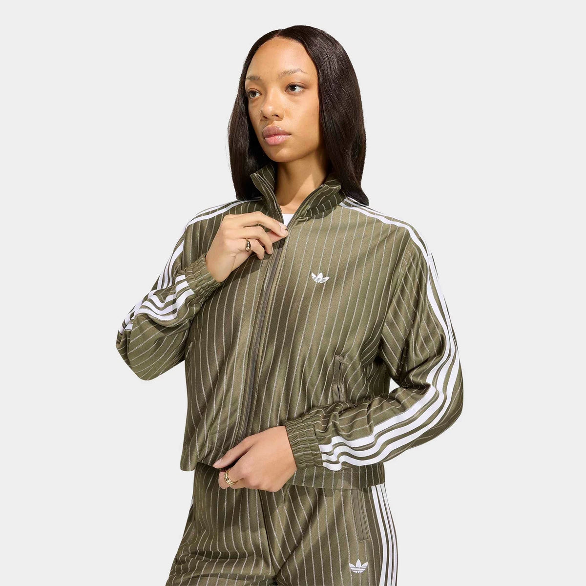 Women's Pinstripe Full-Zip Track Jacket