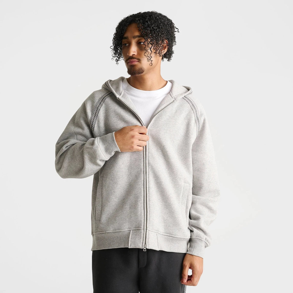 Cotton Blend Full-Zip Hoodie