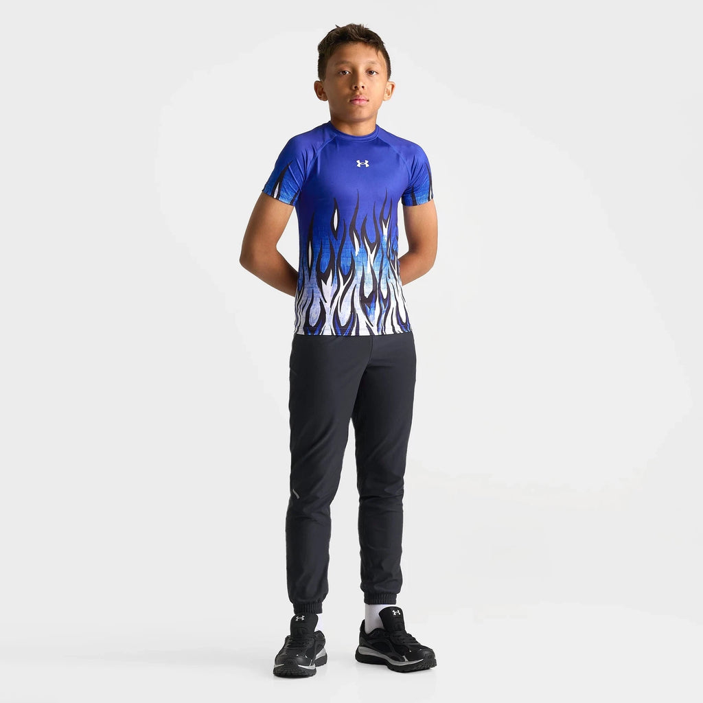 Kids' Flame Graphic Compression Training Top - Blue