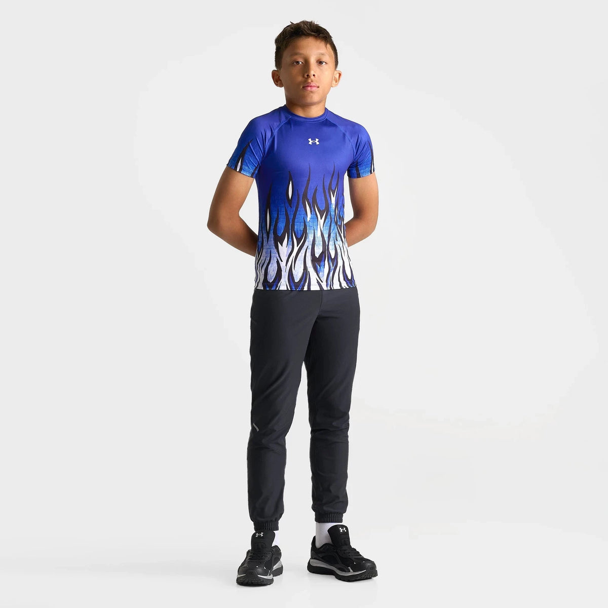 Kids' Flame Graphic Compression Training Top - Blue