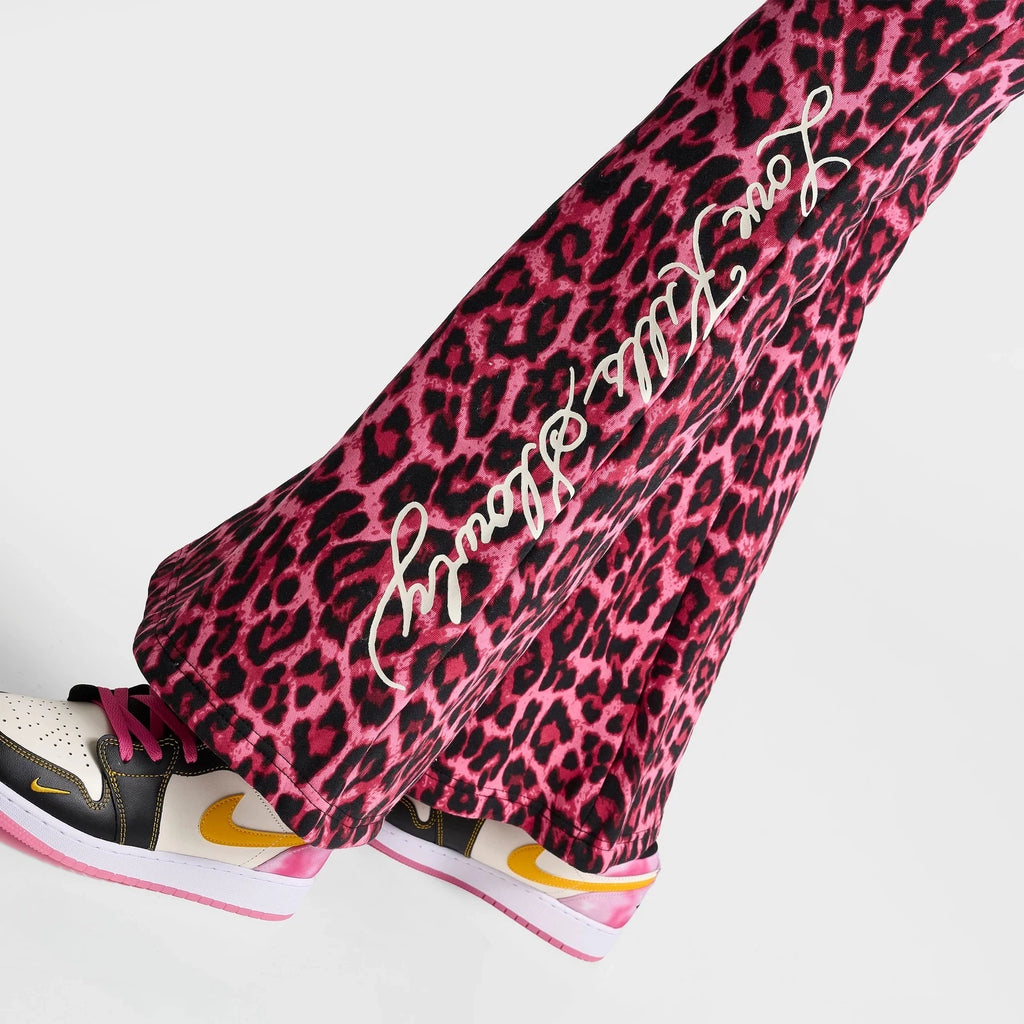 Women's Leopard Print Bootcut Fleece Pants