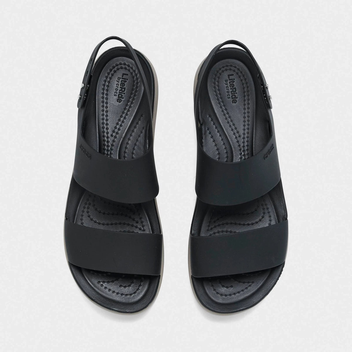 Two Strap Low Wedge Sandal - Gray