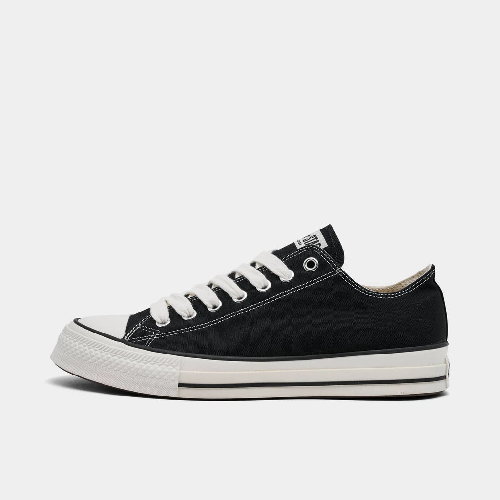 Men's Wide Fit Canvas Low Top Sneakers - Black