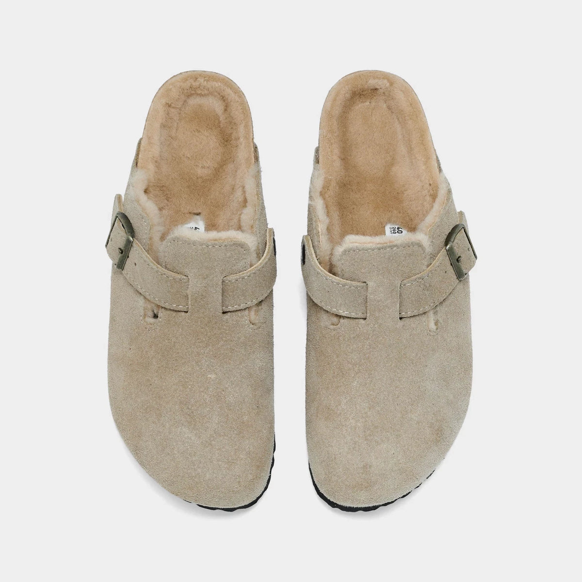 Women's Shearling-Lined Suede Clogs