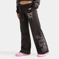 Women's Leopard Rhinestone Open-Hem Pants