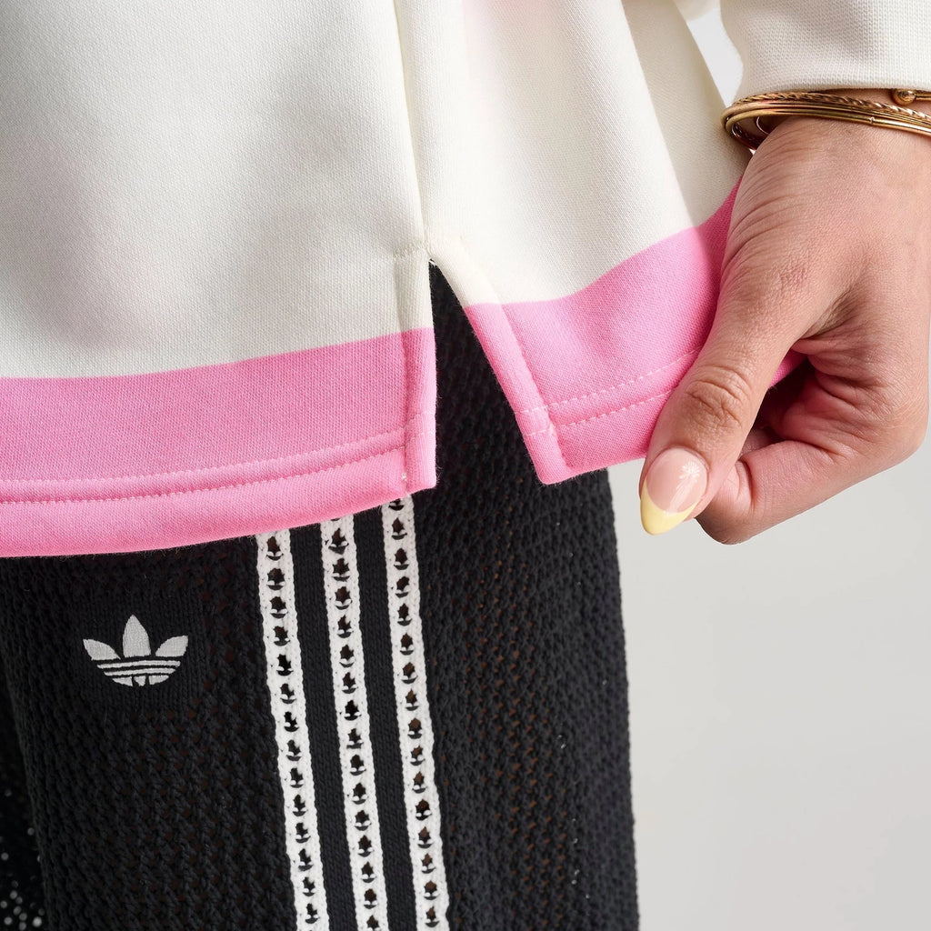Women's Oversized Striped Collar Sweatshirt