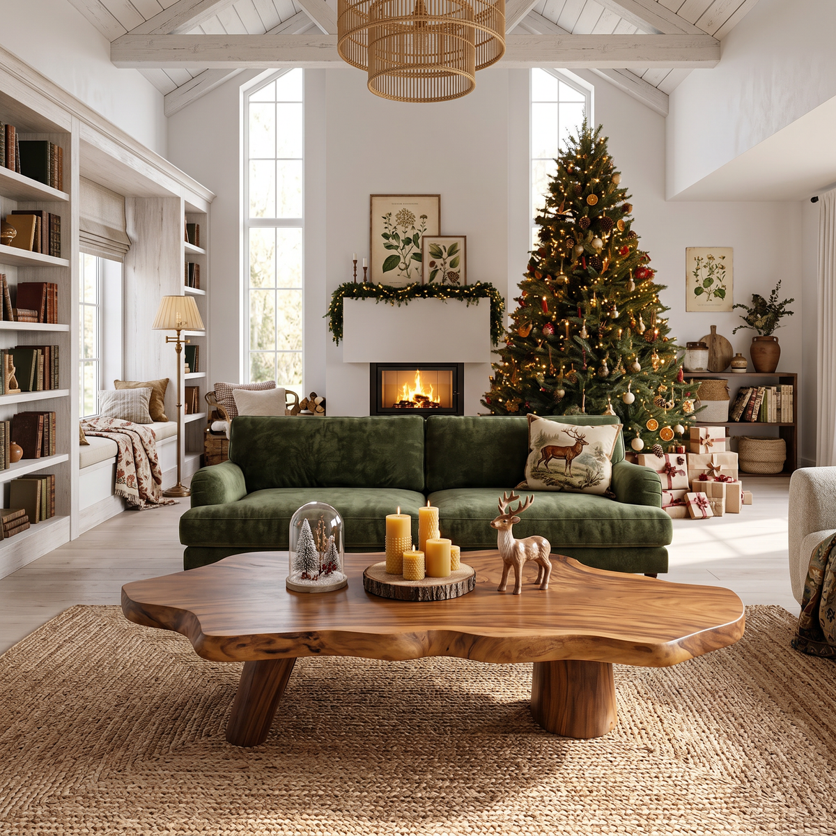 Live Edge Driftwood Coffee Table with Mid-Century Rustic Style - view 3