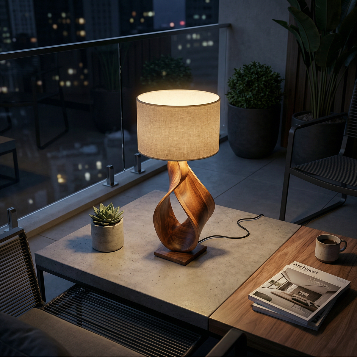 Monkey Pod Sculptural Table Lamp for Desk or Studio - view 3