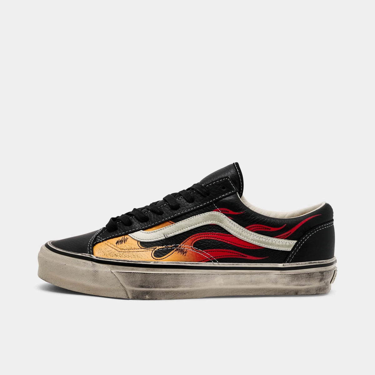 Men's Distressed Flame Skate Sneakers
