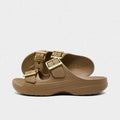 Double Strap Buckle Sandal - Beige