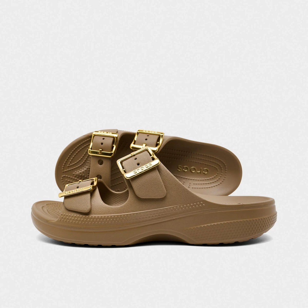 Double Strap Buckle Sandal - Beige