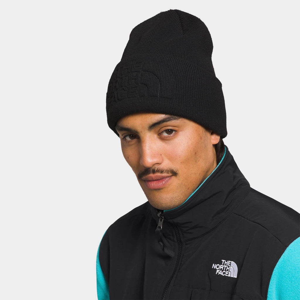 Deep-Fit Cuffed Knit Beanie - Black