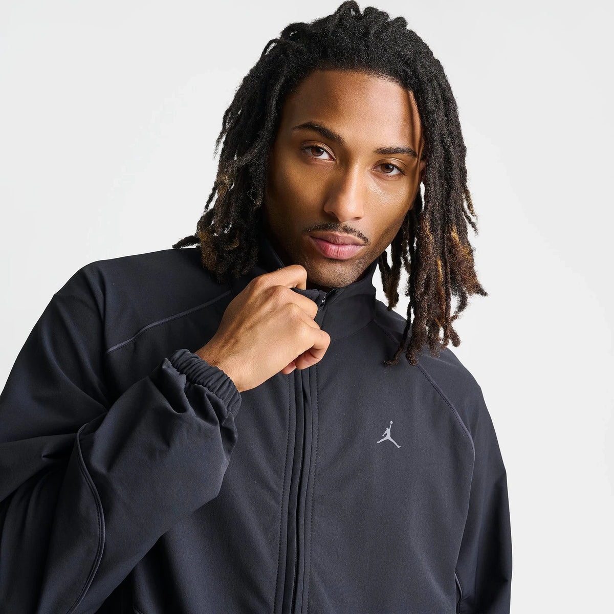 Men's Water-Repellent Full-Zip Track Jacket - Black