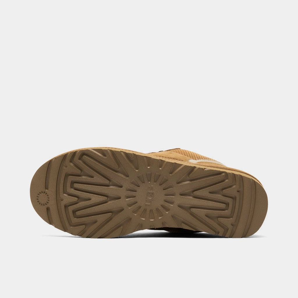 Women's Suede Mesh Sneaker Boots - Chestnut