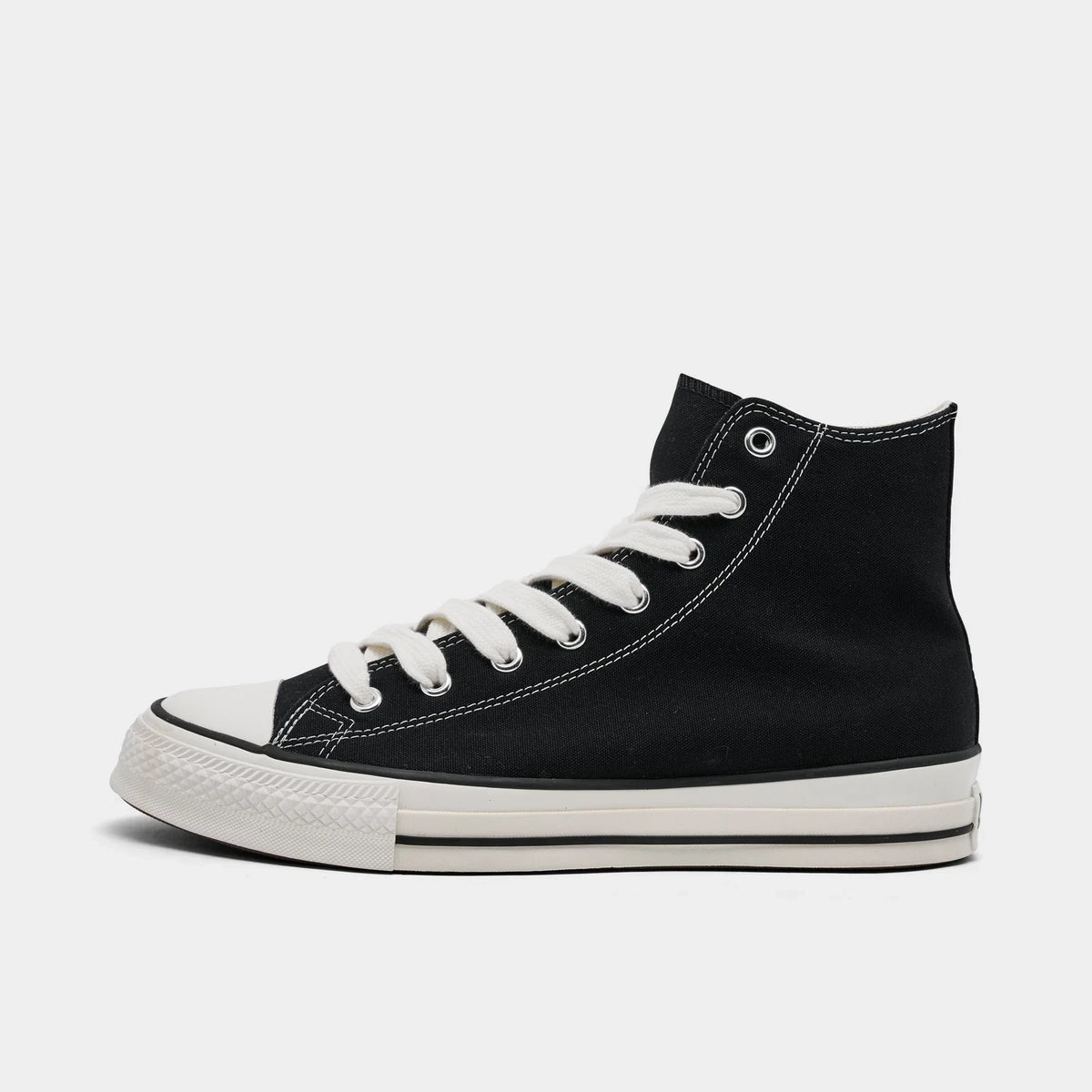 Men's Wide Fit Canvas High Top Sneakers - Black