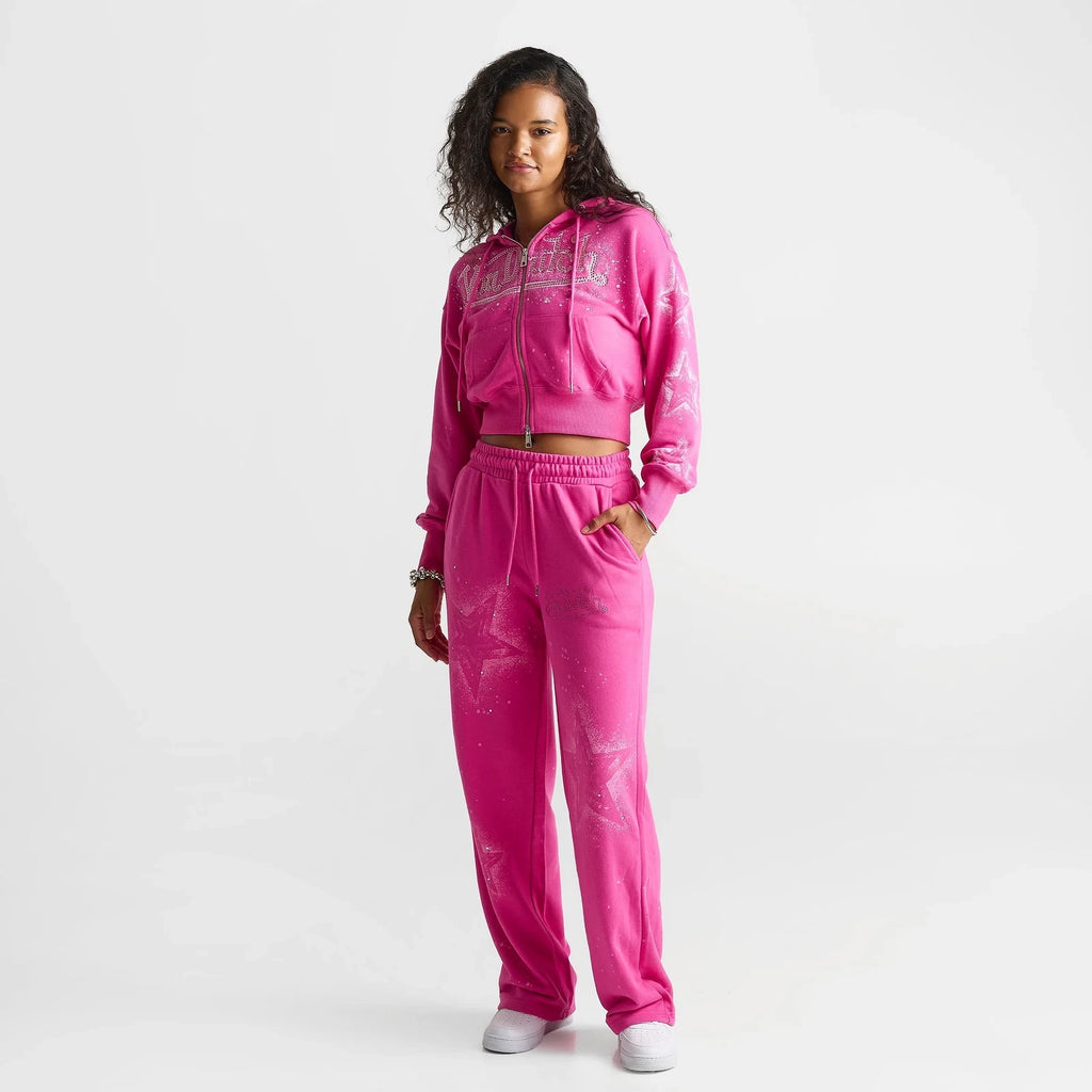 Women's Star Print Wide-Leg Sweatpants
