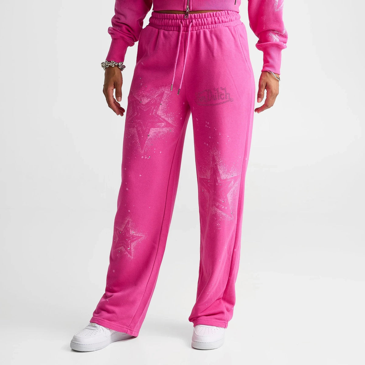 Women's Star Print Wide-Leg Sweatpants