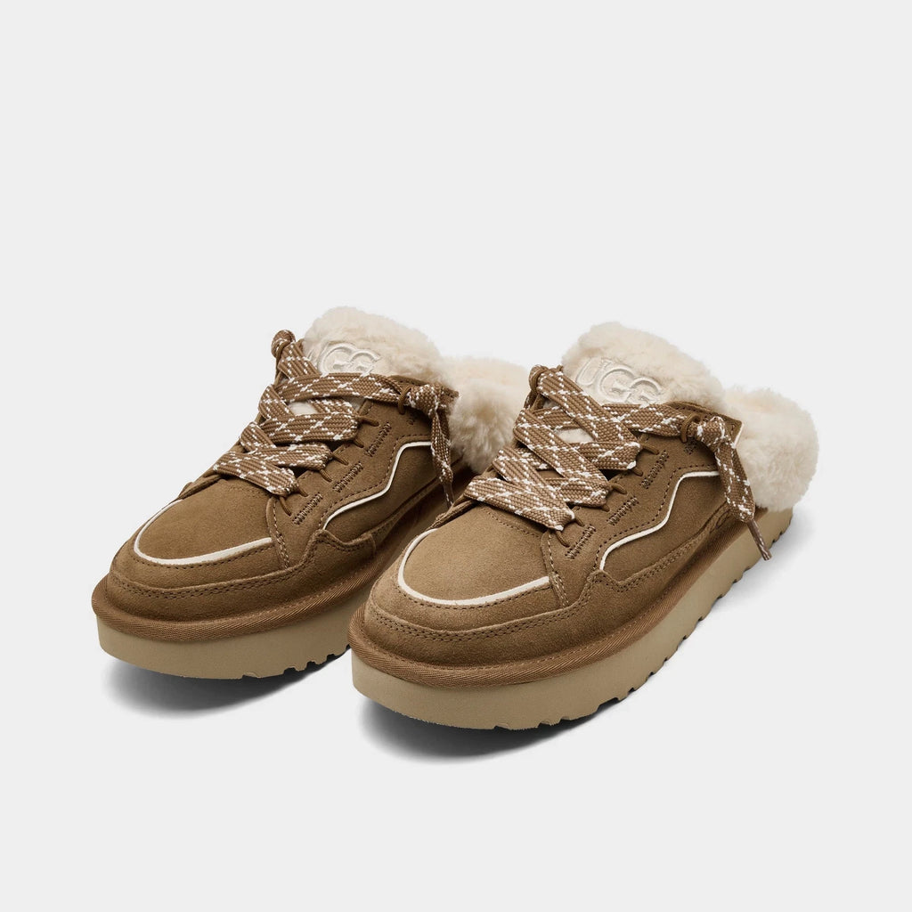 Women's Suede Mule Sneakers - Chestnut