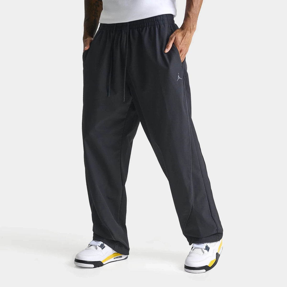 Men's Stretch Woven Track Pants - Black