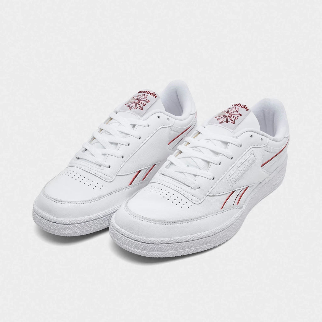 Men's Leather Tennis-Inspired Sneaker - White