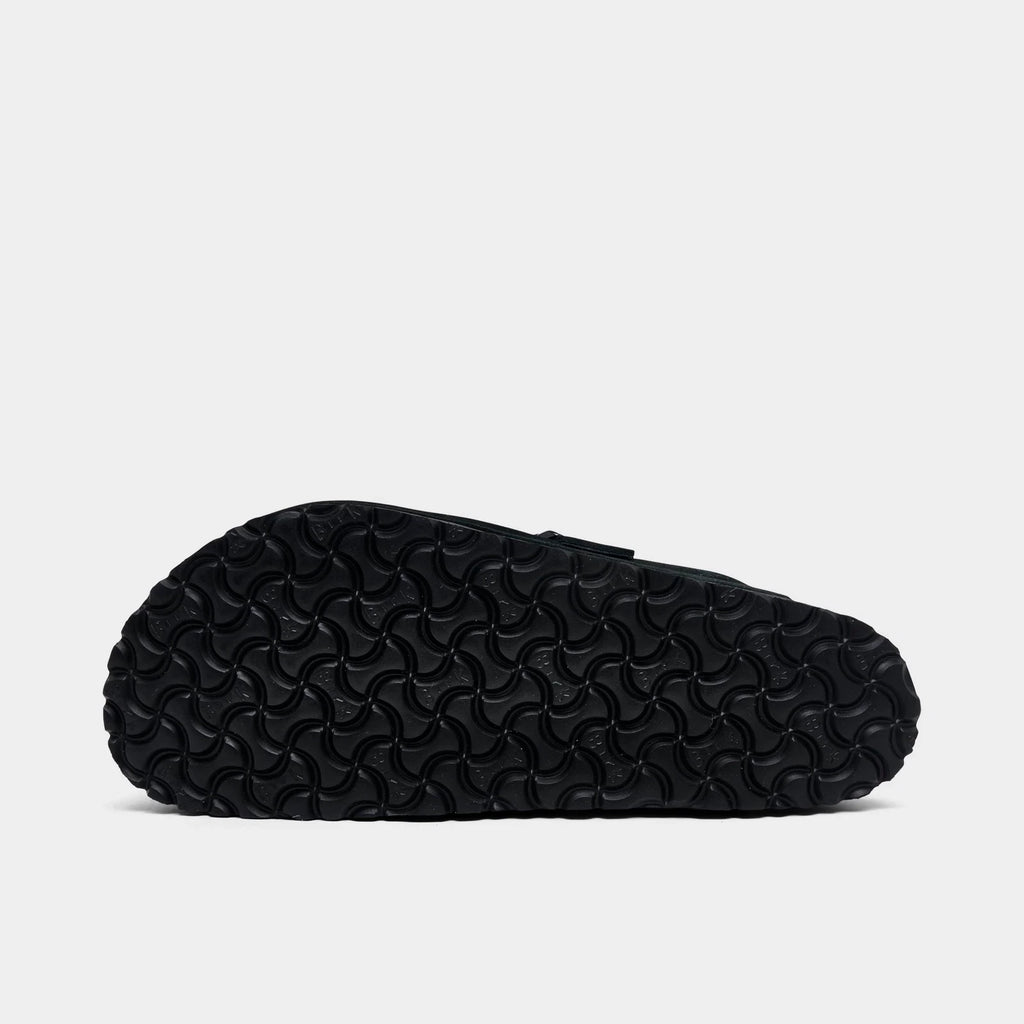 Men's Shearling-Lined Suede Clogs - Black
