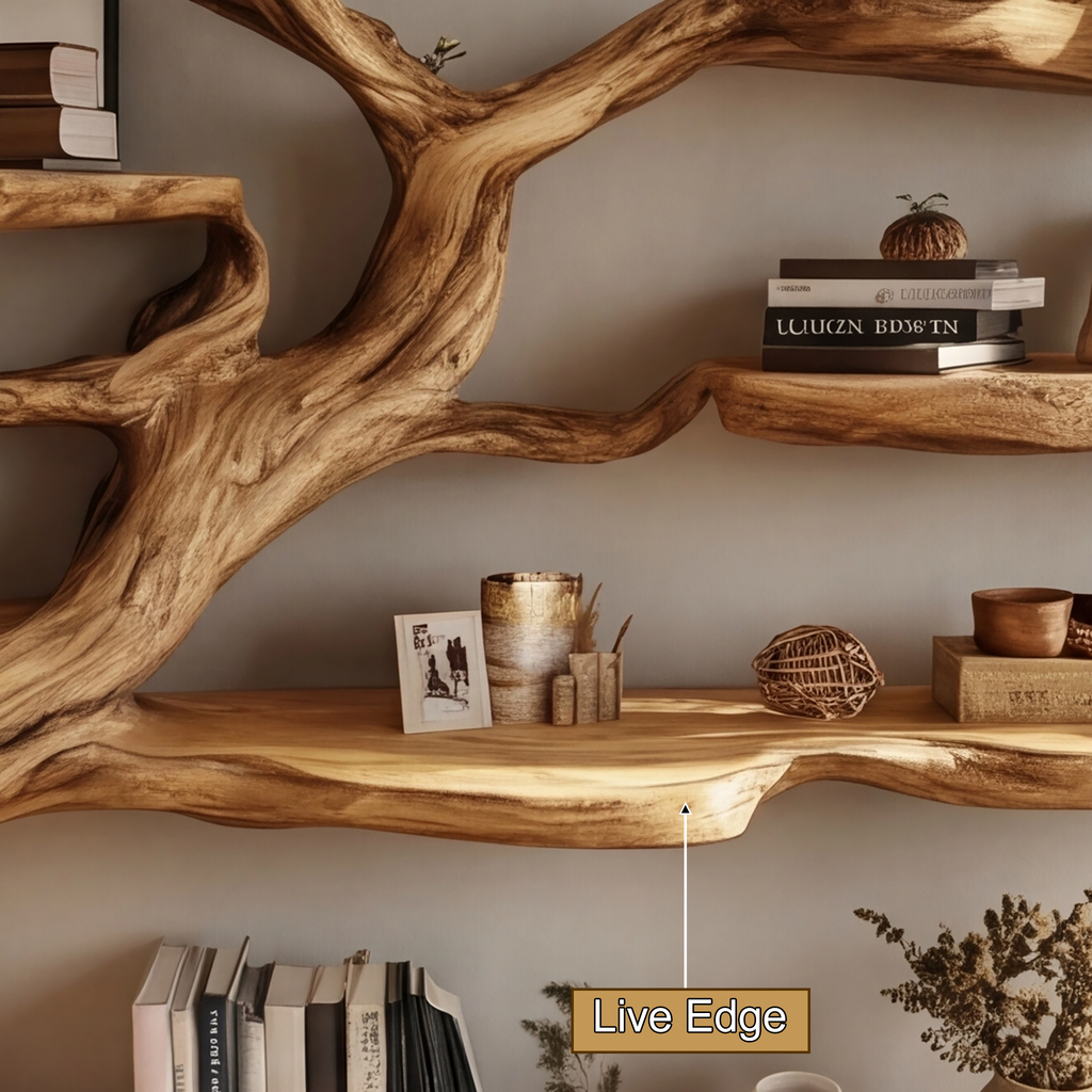 Sculpted Solid Hardwood Tree Bookshelf with Branching Shelves - view 2