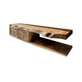 Coastal Live Edge Hardwood Floating Vanity with Drawers and Shelf in Natural Oak finish