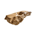 Carved Solid Hardwood Floating Bathroom Vanity with Integrated Sink in Natural Oak finish