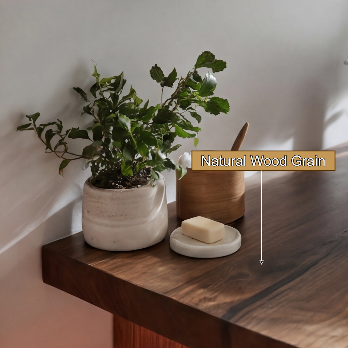 Solid Wood Freestanding Bathroom Vanity with Handle-Less Drawers - view 5