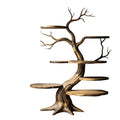 Sculpted Solid Timber Tree Bookshelf with Asymmetrical Shelves in Natural Oak finish