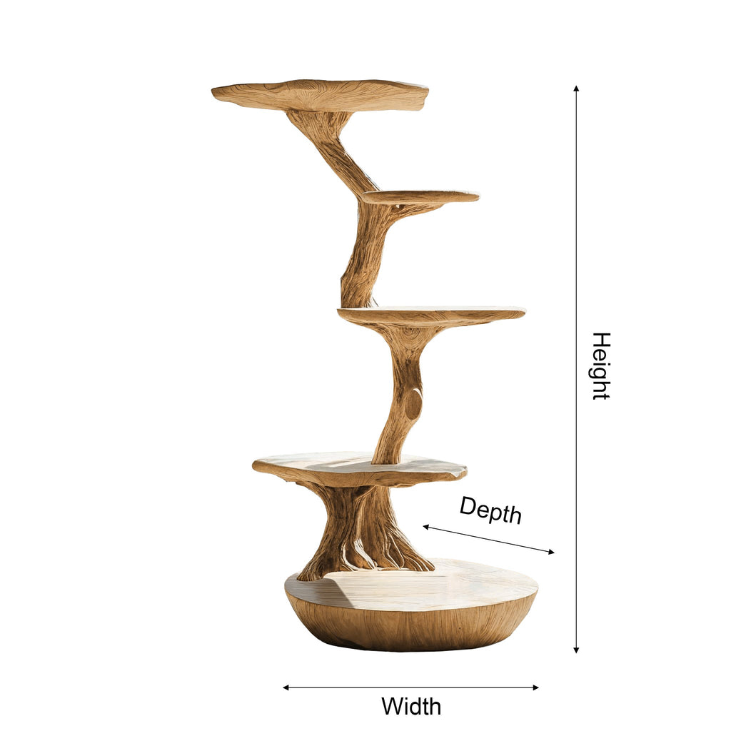 Lignum Sculpted Solid Hardwood Cat Tree with Staggered Platforms - view 2